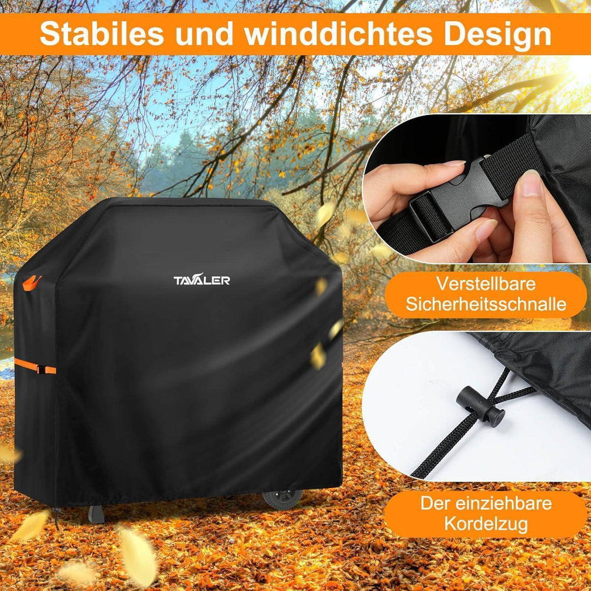 Wetterfeste Grillabdeckung 120x60x120 cm aus 420D Oxford Stoff