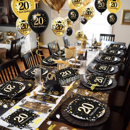 20. Geburtstag Servietten 30 Stück Mann Frau + Deko Luftballons