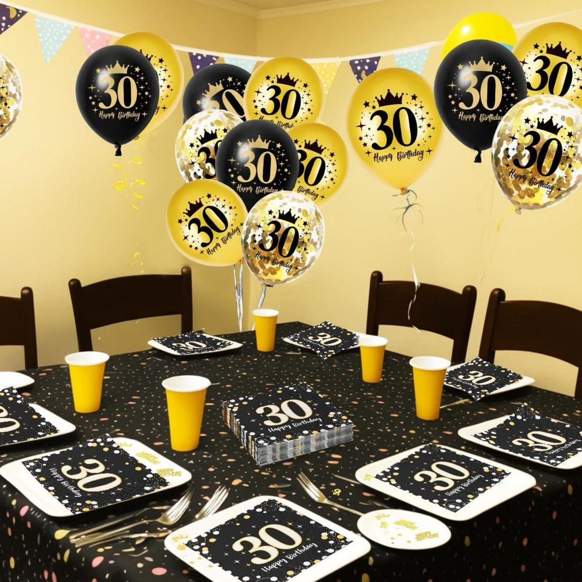 30. Geburtstag Servietten Set 60 Stk. Mann Frau Luftballons Deko