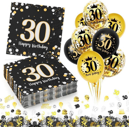 Servietten 30. Geburtstag Luftballons Deko 30 Stück