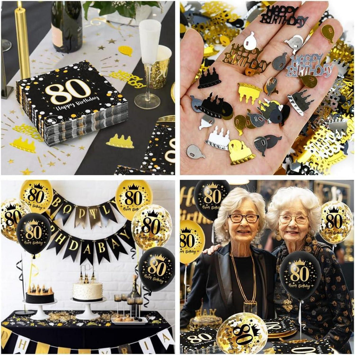 Servietten 80. Geburtstag Mann Deko Luftballons Happy Birthday 30