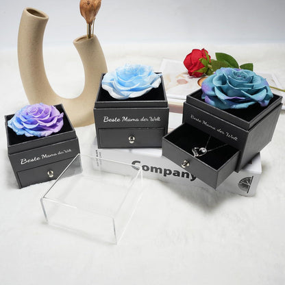 Muttertag Beste Mama der Welt Ewige Rose Halskette Geschenkbox