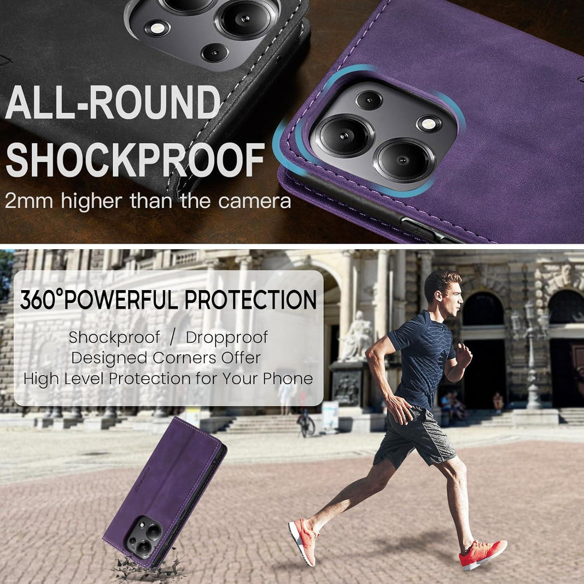 KZB Handyhülle Xiaomi Redmi Note 13 Pro 4G Leder Tasche - Lila