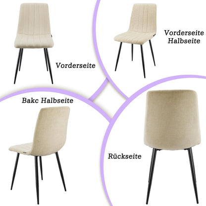 8x Esszimmerstuhl gepolstert, hohe Lehne, Beige