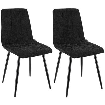 Gepolsterte Esszimmerstühle 2er Set Schwarz