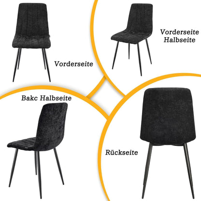 Gepolsterte Esszimmerstühle 2er Set Schwarz