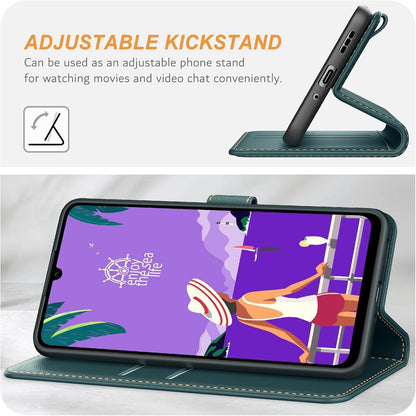 Leder Handyhülle für Xiaomi Redmi 13C Poco C65 - Dunkelgrün