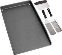 Gusseisen Grillplatte mit Grillspachtel Set für Gasgrill 44,5x26cm