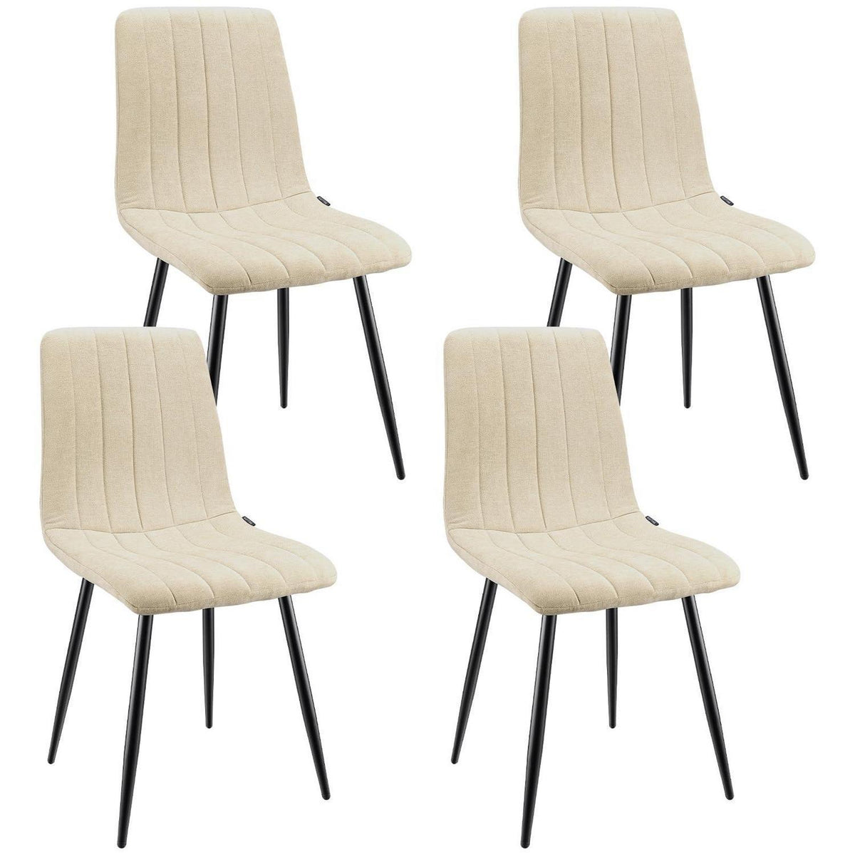 Gepolsterte Esszimmerstühle 4er Set, Beige & Modern