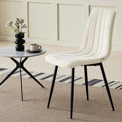 Gepolsterte Esszimmerstühle 4er Set, Beige & Modern