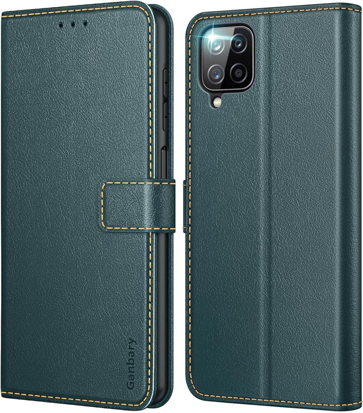 Leder Handyhülle Samsung Galaxy A12 M12 Klapphülle Magnet Stand