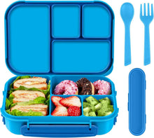 Brotdose Kinder Bento Lunchbox 1200ml 4 Fächer Besteck Mikrowellenfest