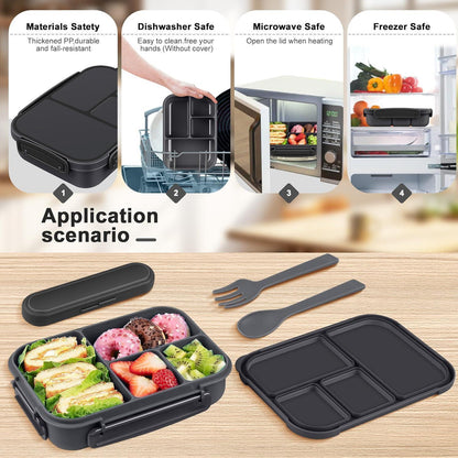 Bento Box Kinder mit Fächern & Besteck – 1200ml Lunchbox