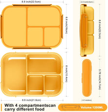 Amathley Brotdose Kinder 1200ml Bento Lunchbox 4 Fächer