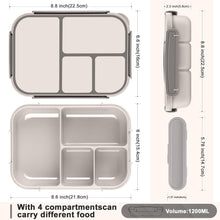 Amathley Lunchbox Kinder Bento Box 1200ml mit 4 Fächern und