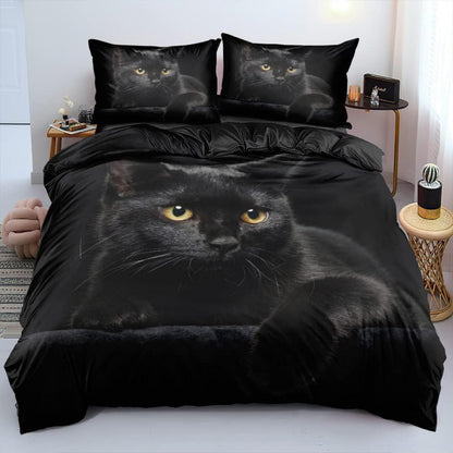 3D Katzen Bettwäsche Set 200x200 | Flauschig & Weich