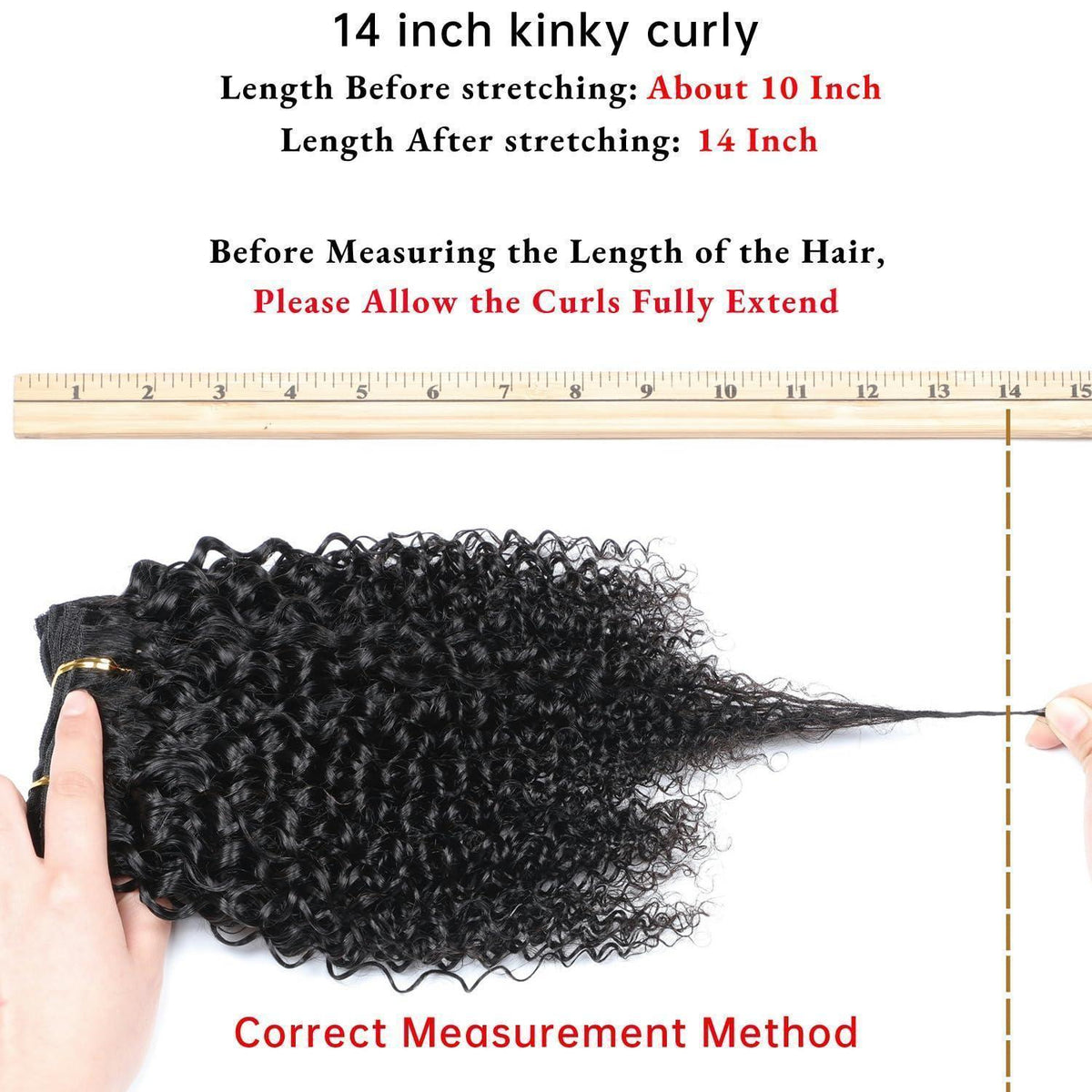 Lockige Haarverlängerung Clip-In 14 Zoll, 120g, Echthaar