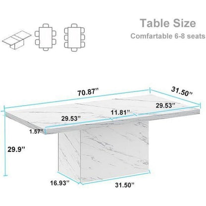 Moderner Esszimmertisch Holz Weiß 180cm – Platz für 6-8 Personen