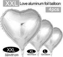 Herz Folienballon Silber 32 Zoll XXL Hochzeit Geburtstag