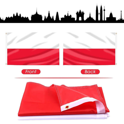 Polen Flagge 90x150 cm - 2er Set mit Ösen für Deko