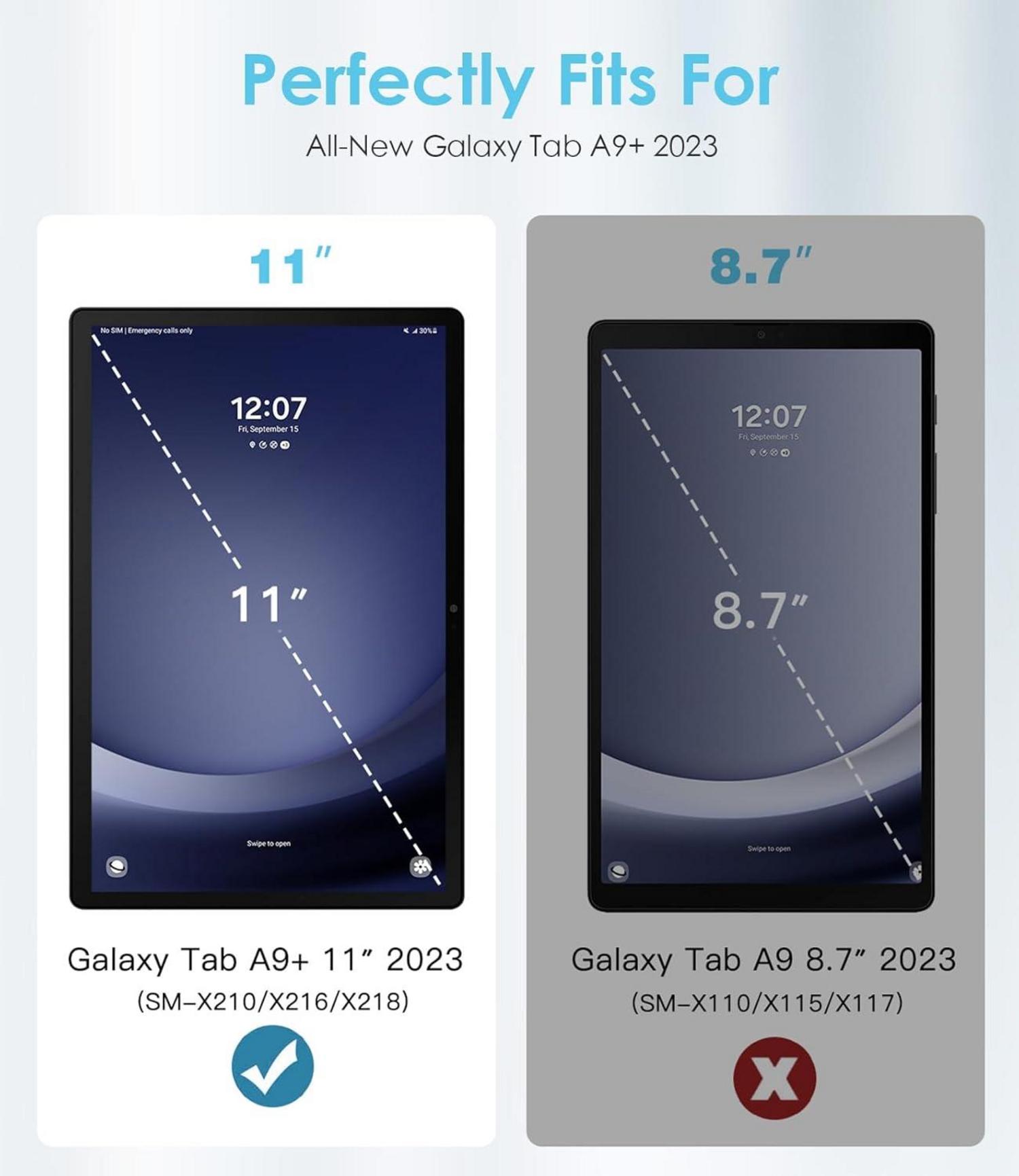 TiMOVO Drehbare Hülle für Samsung Galaxy Tab A9+ 11 Zoll