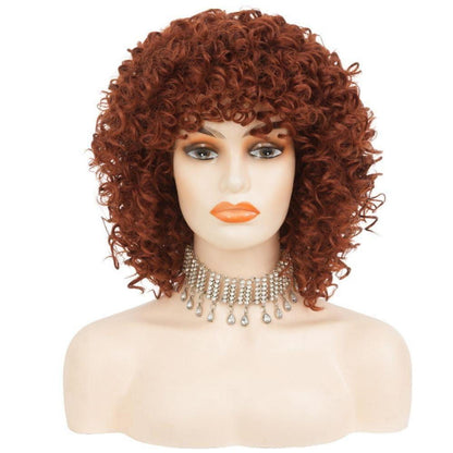 Rote Afro Lockenperücke Kurz – 70er/80er Jahre Style