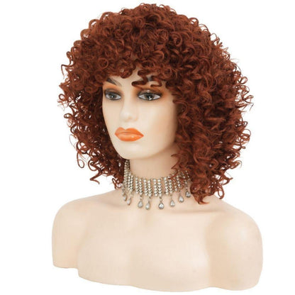 Rote Afro Lockenperücke Kurz – 70er/80er Jahre Style