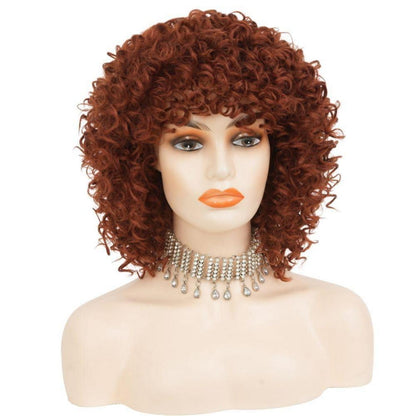 Rote Afro Lockenperücke Kurz – 70er/80er Jahre Style