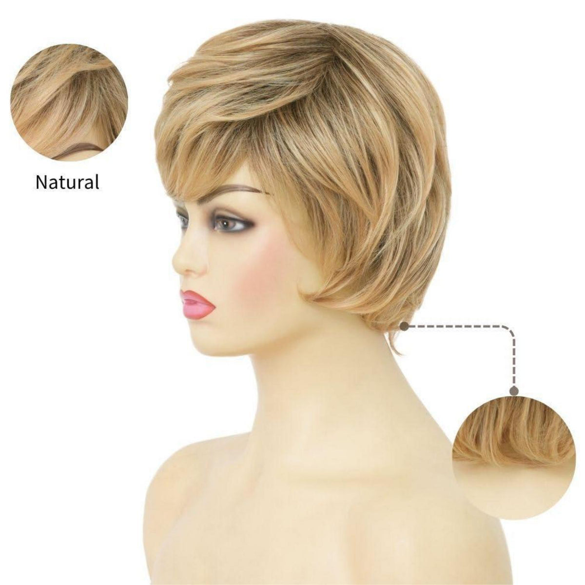 Blonde Pixie Cut Perücke – Kurz, Schichtig, Hitzebeständig