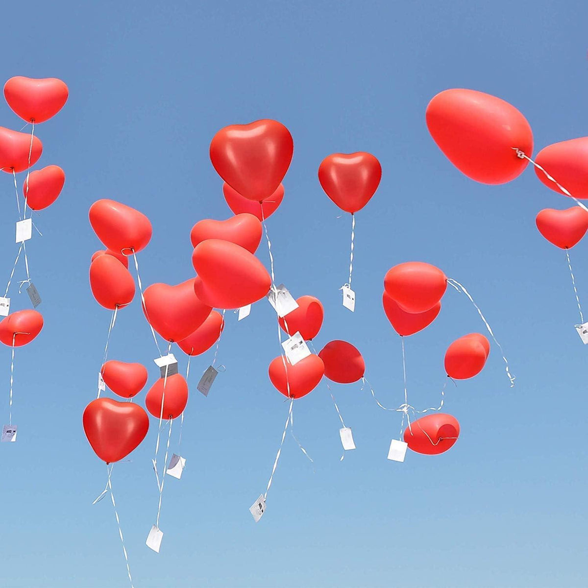 100 Stück Herzluftballons Rot Hochzeit Valentinstag JGA Party Deko