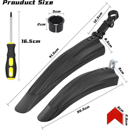 Fahrrad Schutzblech Set Universal MTB Rennrad 24-29 Zoll Schwarz