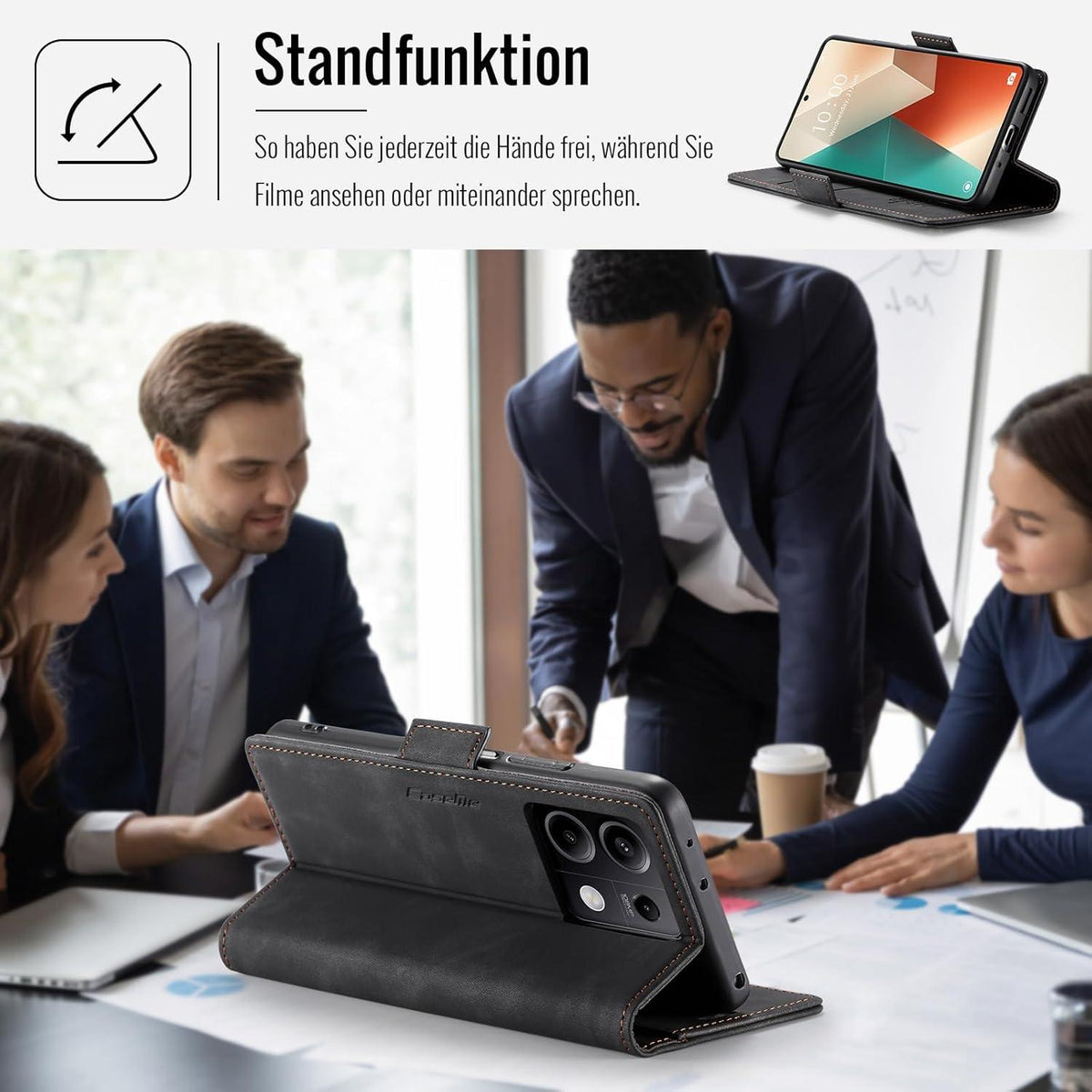 Klappbare Handyhülle Xiaomi Redmi Note 13 5G RFID Schutz Magnet