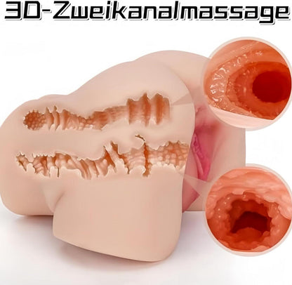 2 in 1 Masturbator Taschenmuschi | Realistisches Sexspielzeug für Männer