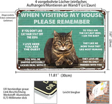 Vintage dekoratives Wand Katzen Kunstwerk Metall Poster
