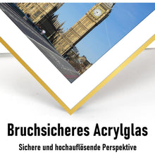 Aluminium Bilderrahmen 30x30 cm Gold Acrylglas Passepartout