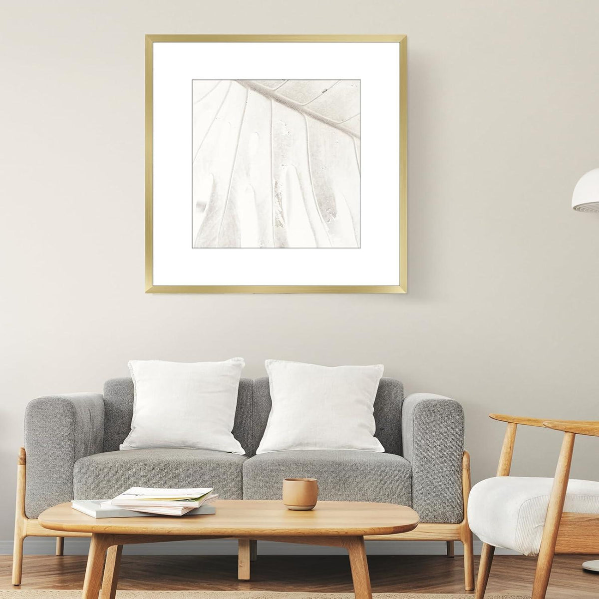 Bilderrahmen Aluminium Gold 30x30cm Acrylglas Passepartout
