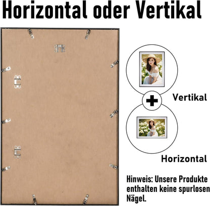Aluminium Bilderrahmen 40x60cm Schwarz Metall Acrylglas Passepartout