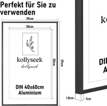 Kollyseek 3PCS Bilderrahmen Aluminium 40x60cm Schwarz
