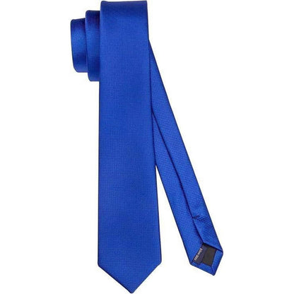 Schmale Seidenkrawatte Königsblau für Herren, 6cm Breite