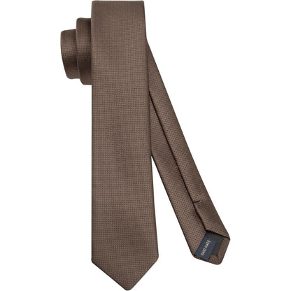 Schmale Seidenkrawatte für Herren, Braun, 6cm