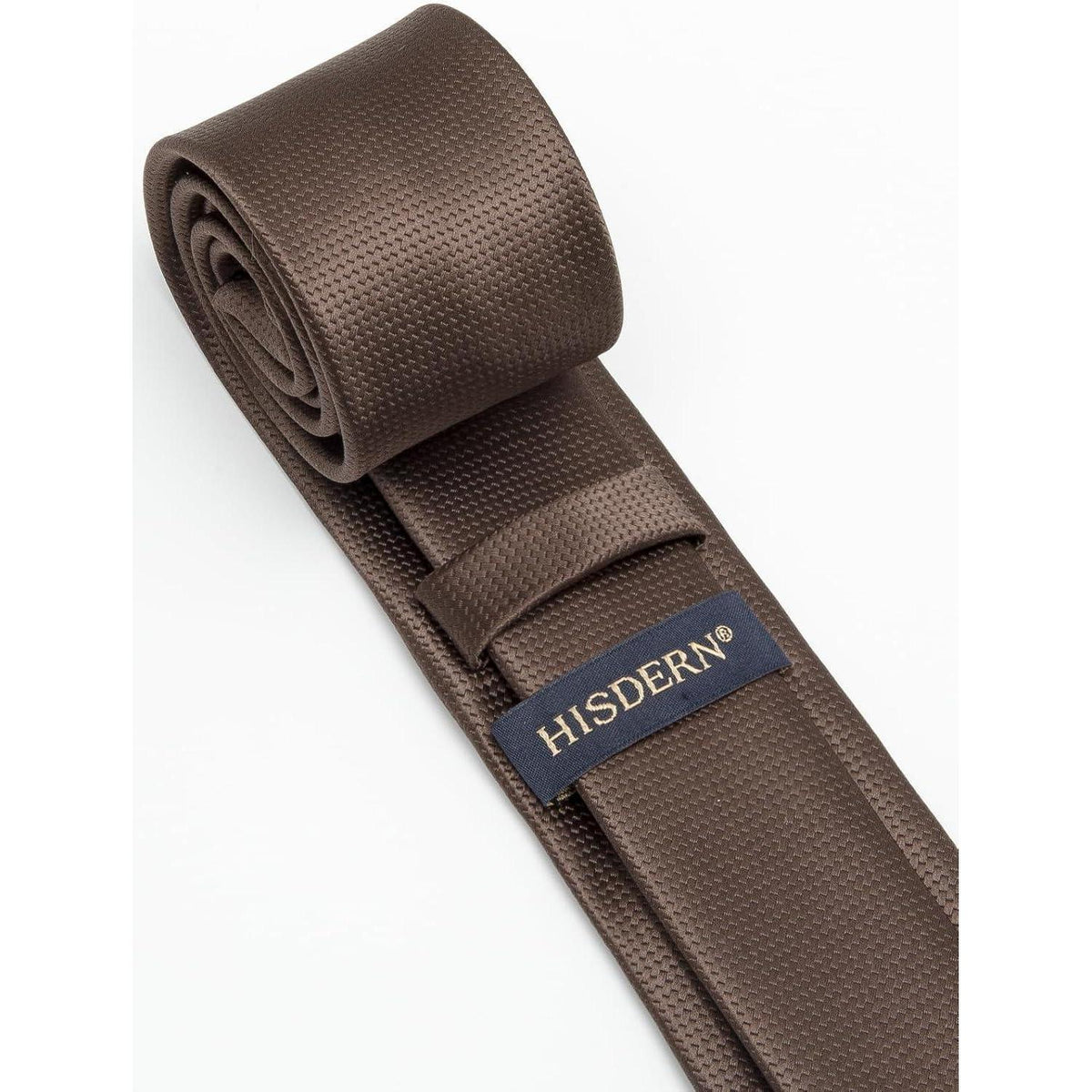 Schmale Seidenkrawatte für Herren, Braun, 6cm