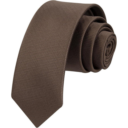 Schmale Seidenkrawatte für Herren, Braun, 6cm