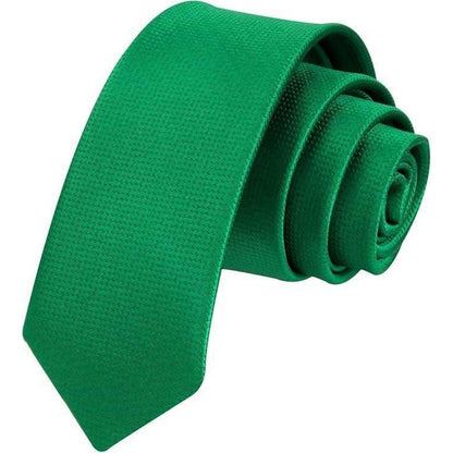 Schmale Seidenkrawatte für Herren, Grün, 6cm