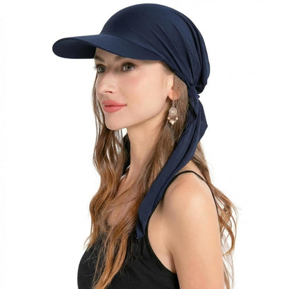 Damen Chemo Kopfbedeckung mit Krempe – Navy Blau