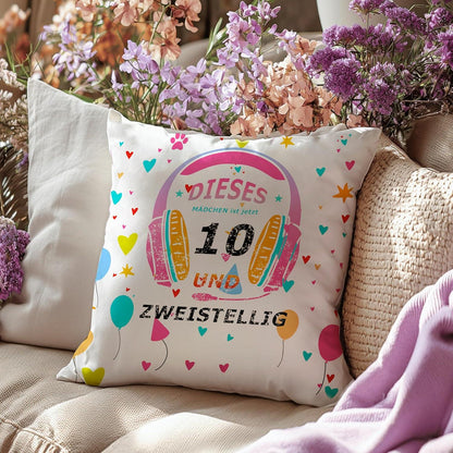 Geschenk Mädchen 10 Jahre Kissenbezug 45x45cm Geburtstag