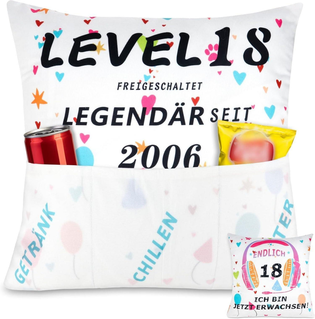 18. Geburtstag Mädchen Geschenk Kissenbezug 45*45cm Lustig 3 Taschen