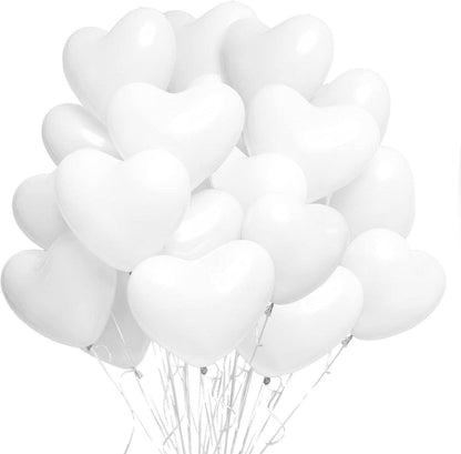 60 Weiße XL Herzluftballons für Hochzeit Party Deko