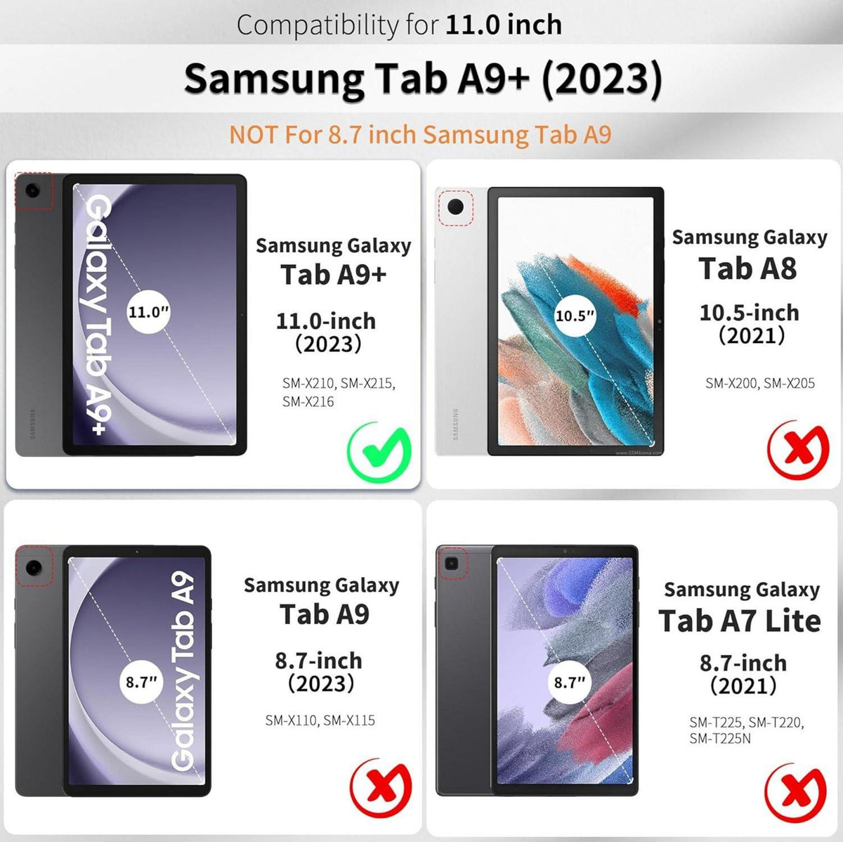 Samsung Galaxy Tab A9+ Plus 11 Zoll 2023 Hülle PU Leder