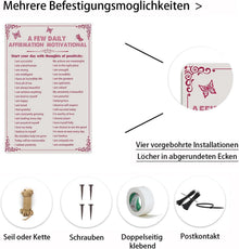 Motivational Retro Metall Wand Dekoration 20x30 cm Pink