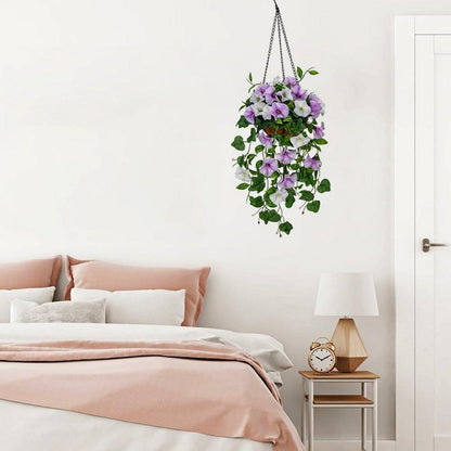 Künstliche Morning Glory Hängeampel 70cm Höhe